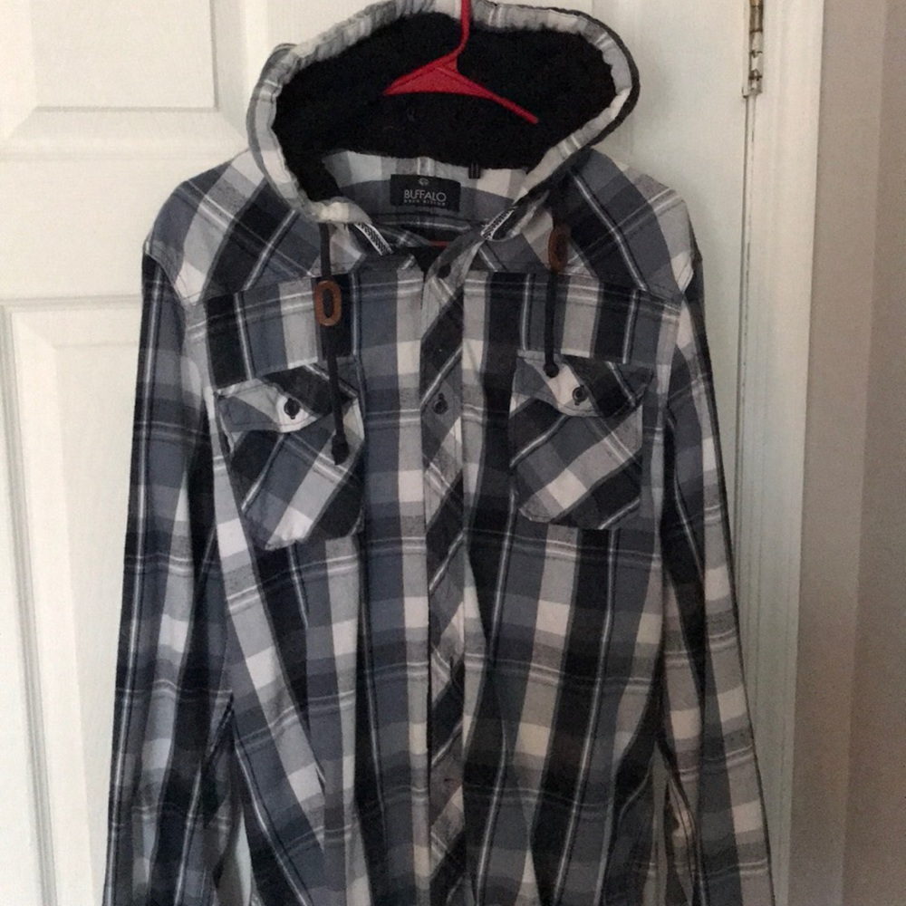 Long sleeve hooded button down